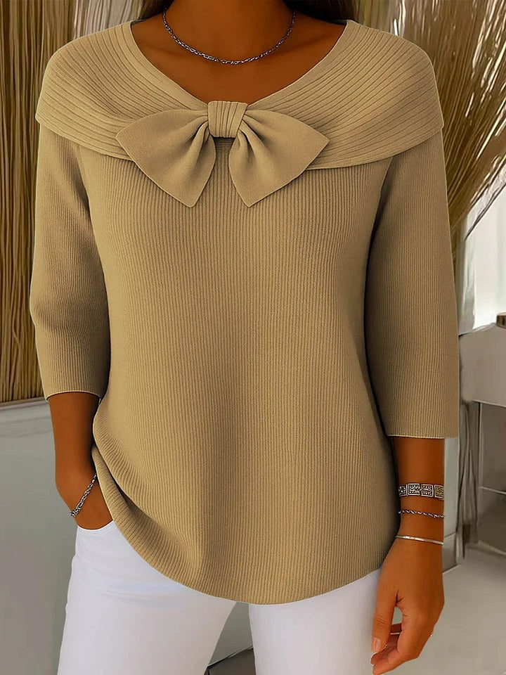 Kitty | Strickpullover mit Schleifendrapierung