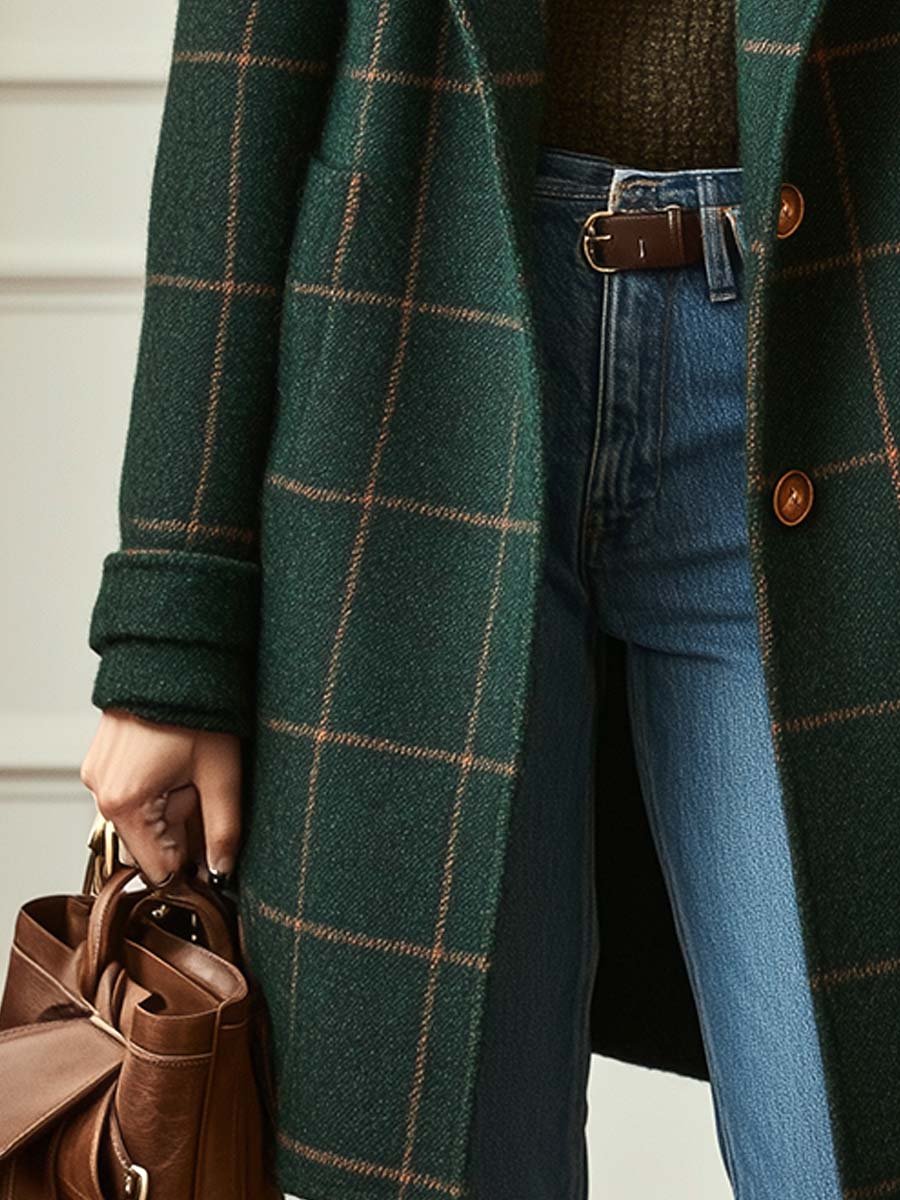 Aida | Klassischer Karierter Tweed-Mantel