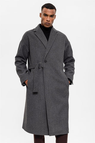 Sixten | Oversized Mantel mit Taillengürtel