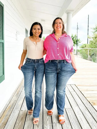 Roswitha | Hochgeschnittene Gerade Jeans