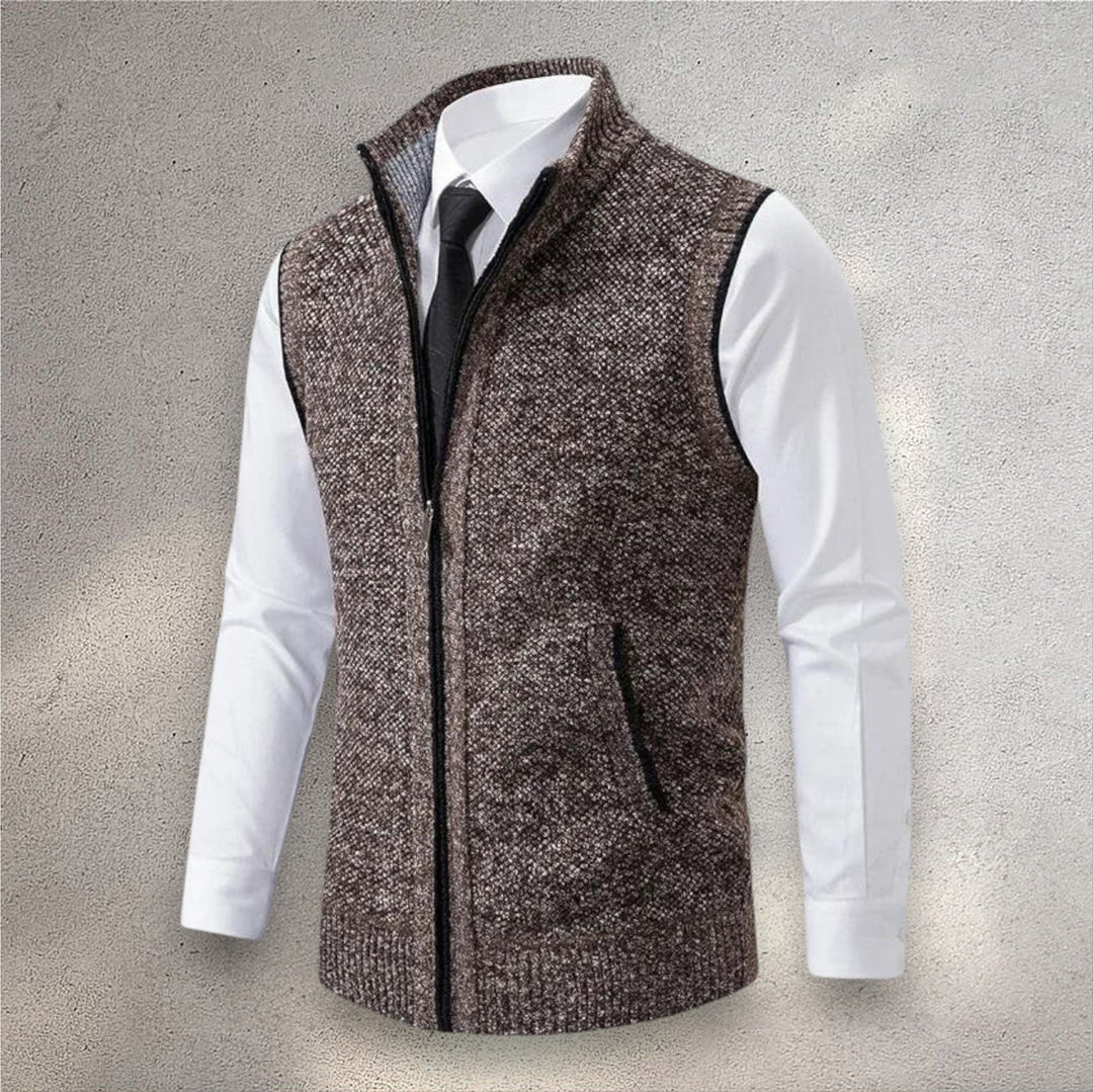 Edwin | Strickweste mit Stehkragen