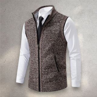 Edwin | Strickweste mit Stehkragen
