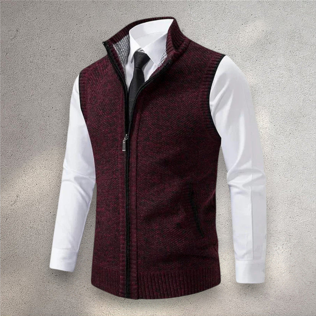 Edwin | Strickweste mit Stehkragen