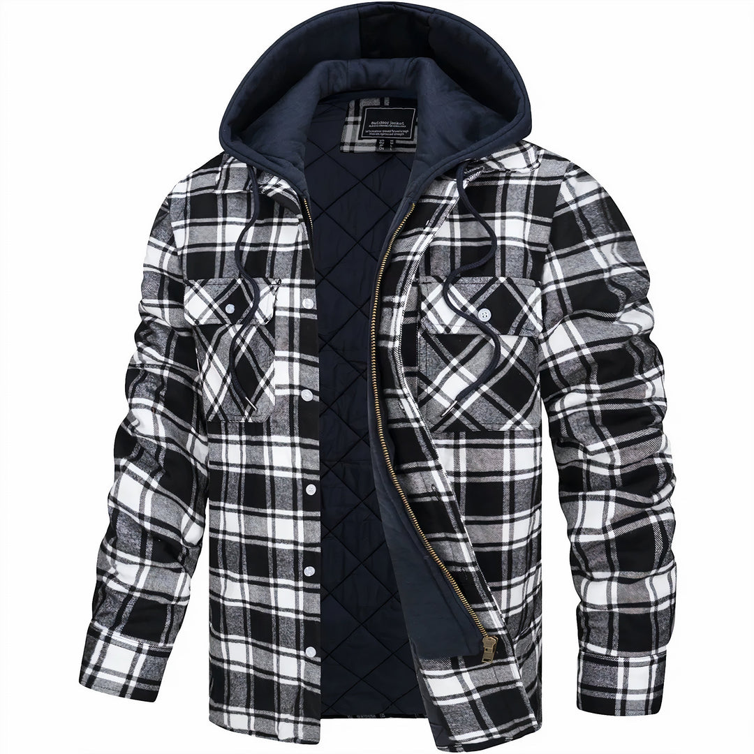 Tommaso | Karierte Jacke mit Zip-Verschluss