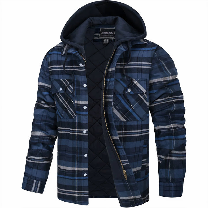 Tommaso | Karierte Jacke mit Zip-Verschluss