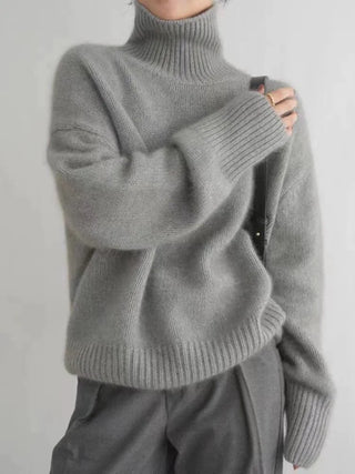 Mabyla | Oversized Damen-Rollkragenpullover aus weichem Strick