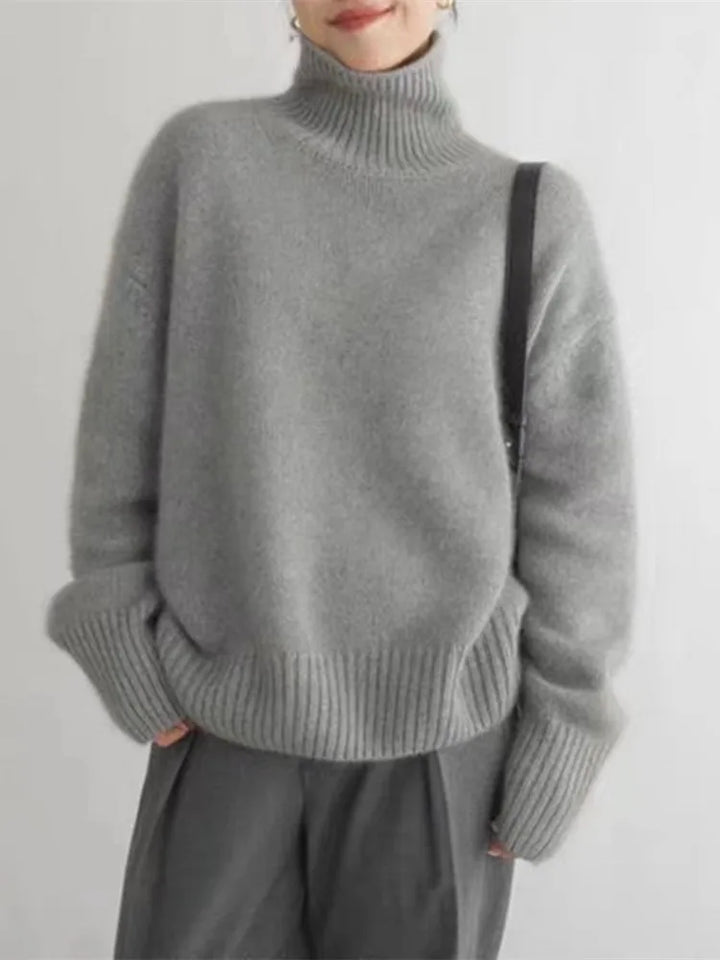 Mabyla | Oversized Damen-Rollkragenpullover aus weichem Strick