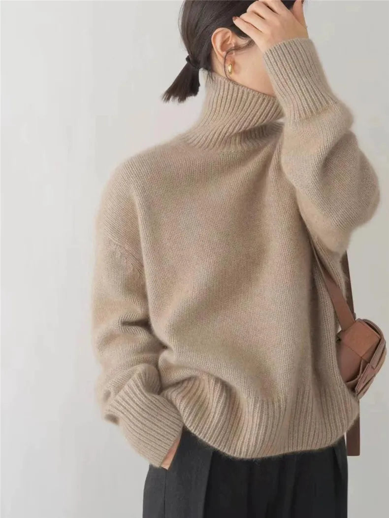 Mabyla | Oversized Damen-Rollkragenpullover aus weichem Strick