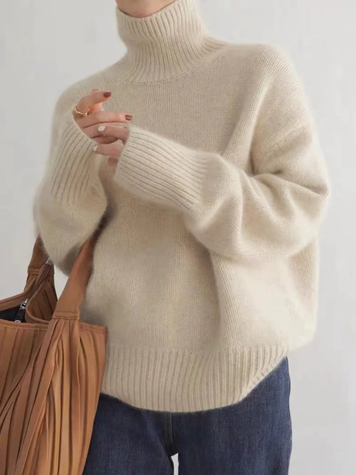 Mabyla | Oversized Damen-Rollkragenpullover aus weichem Strick